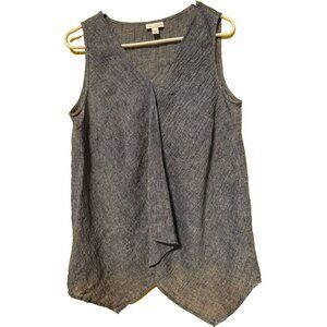 purejill‎ Linen Blouse Size Small Charcoal Gray Size Small Resort Minimalistic